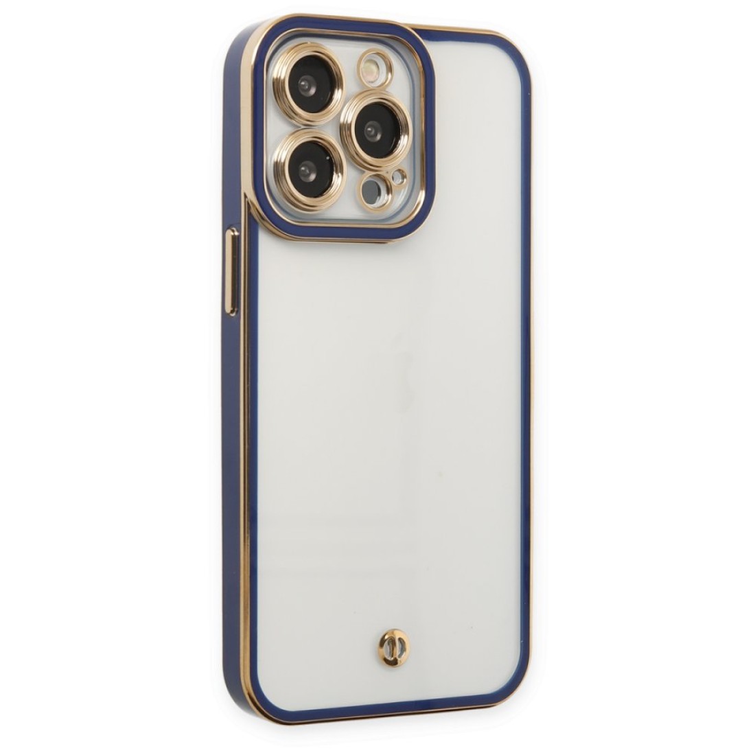 Apple iPhone 13 Pro Max Kılıf Liva Lens Silikon - Mavi