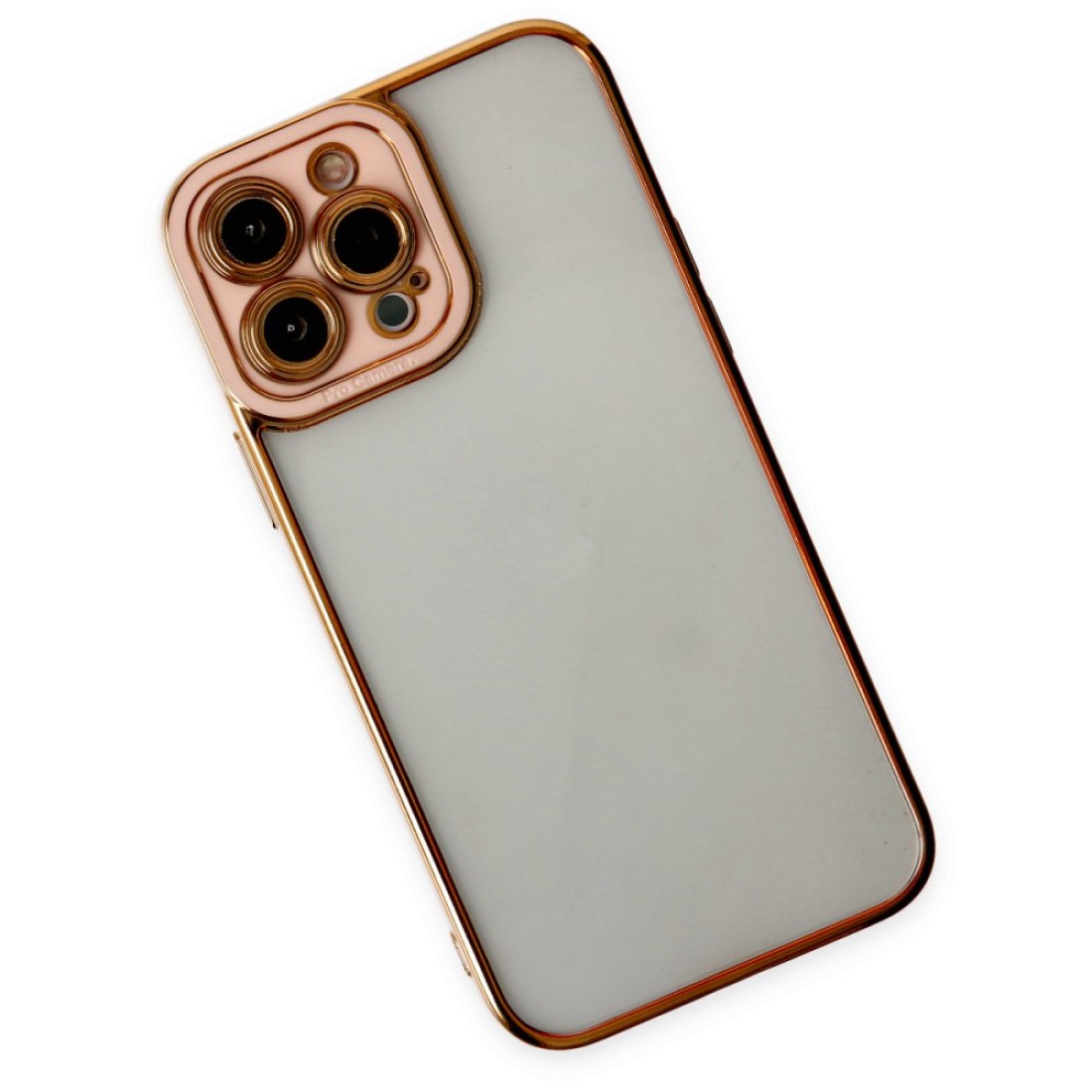 Apple iPhone 13 Pro Max Kılıf Liva Lens Silikon - Rose