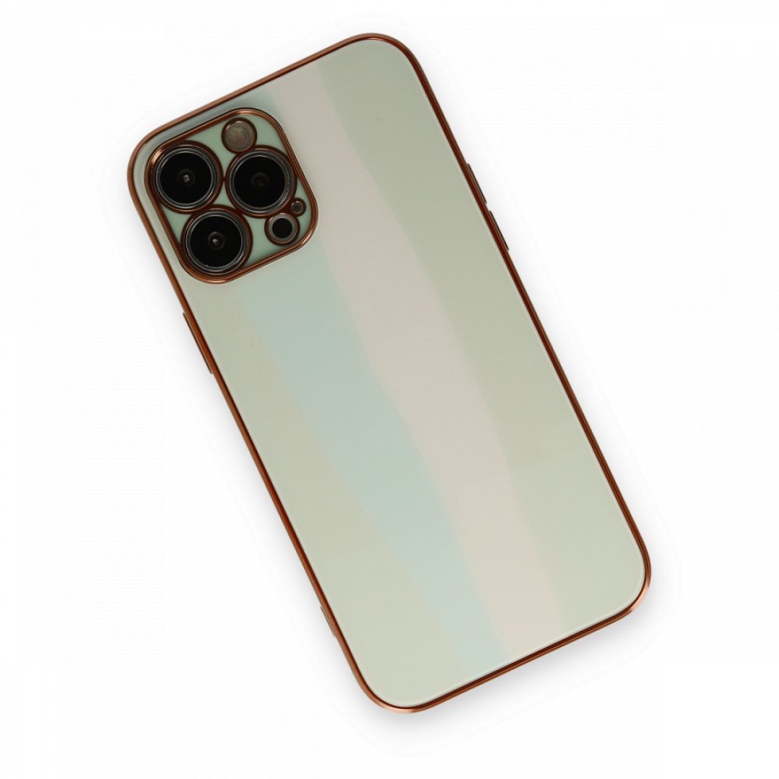 Apple iPhone 13 Pro Max Kılıf Luna Cam Kapak - Açık Yeşil