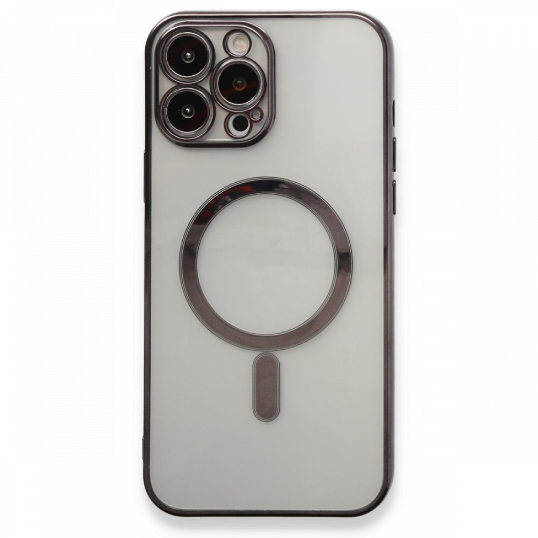 Apple iPhone 13 Pro Max Kılıf Magneticsafe Lazer Silikon - Siyah