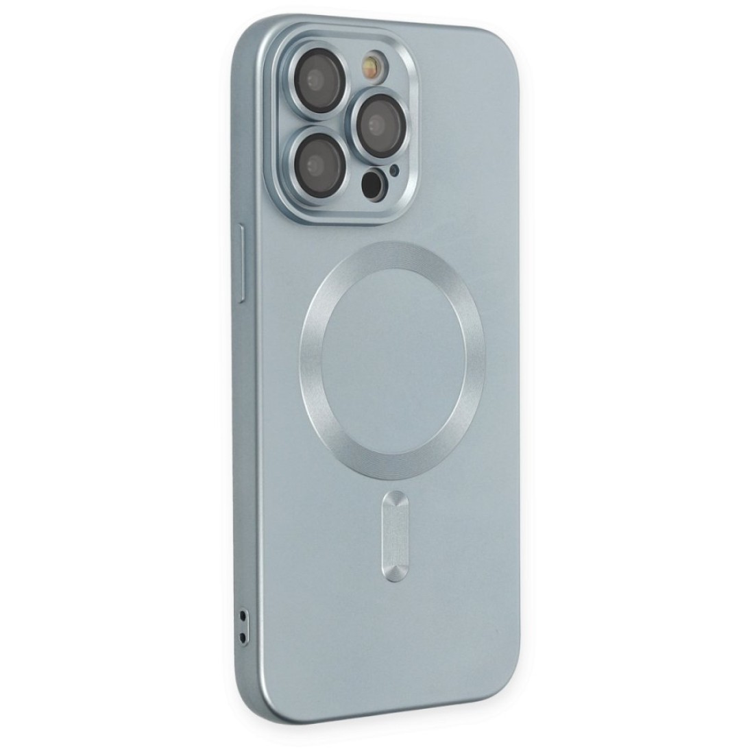 Apple iPhone 13 Pro Max Kılıf Moshi Lens Magneticsafe Silikon - Sierra Blue