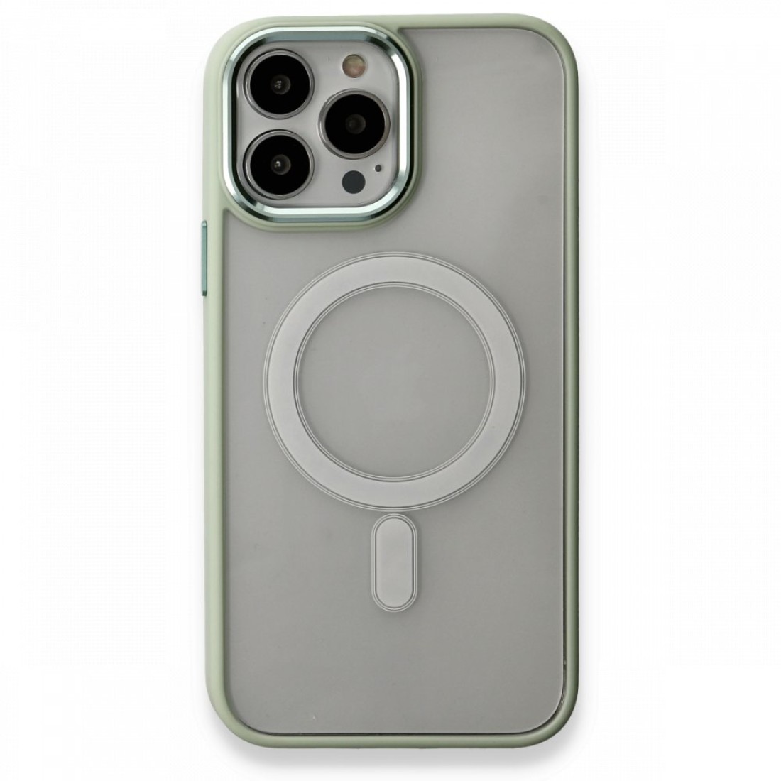 Apple iPhone 13 Pro Max Kılıf Room Magneticsafe Silikon - Su Yeşili