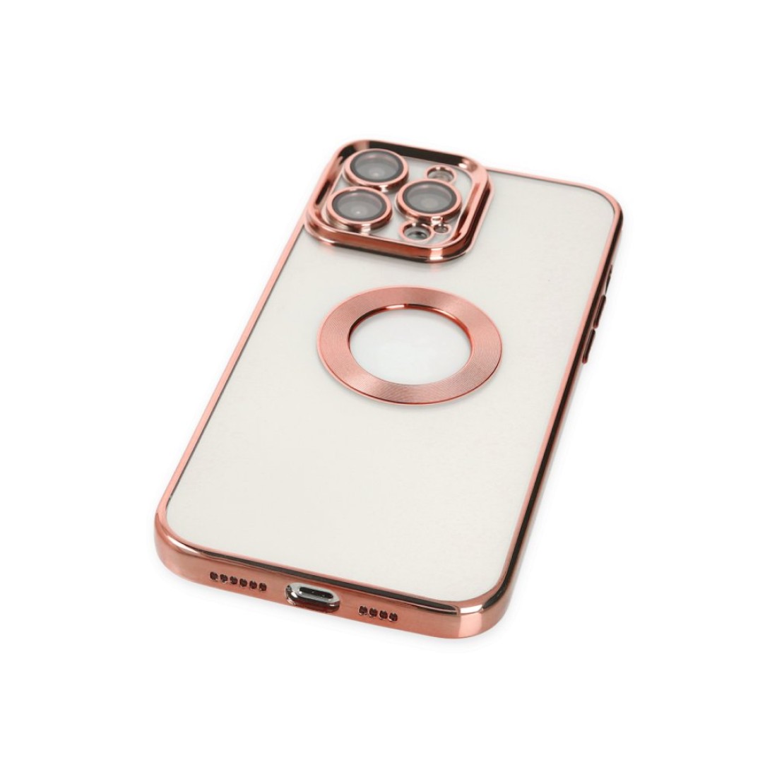 Apple iPhone 13 Pro Max Kılıf Slot Silikon - Rose Gold