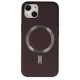 Apple iPhone 14 Kılıf Coco Deri Magneticsafe Silikon - Bordo