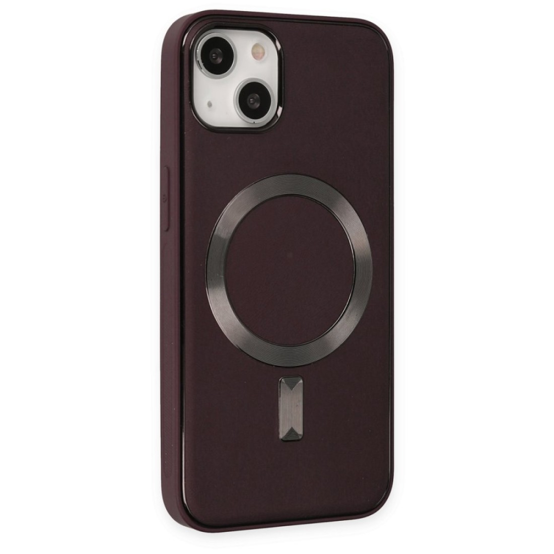 Apple iPhone 14 Kılıf Coco Deri Magneticsafe Silikon - Bordo