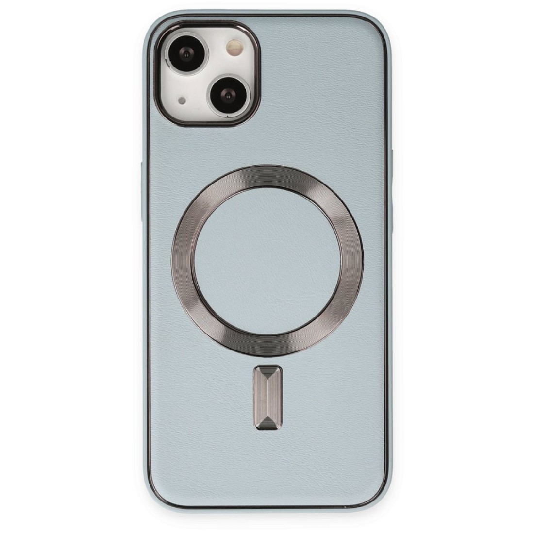 Apple iPhone 14 Kılıf Coco Deri Magneticsafe Silikon - Sierra Blue