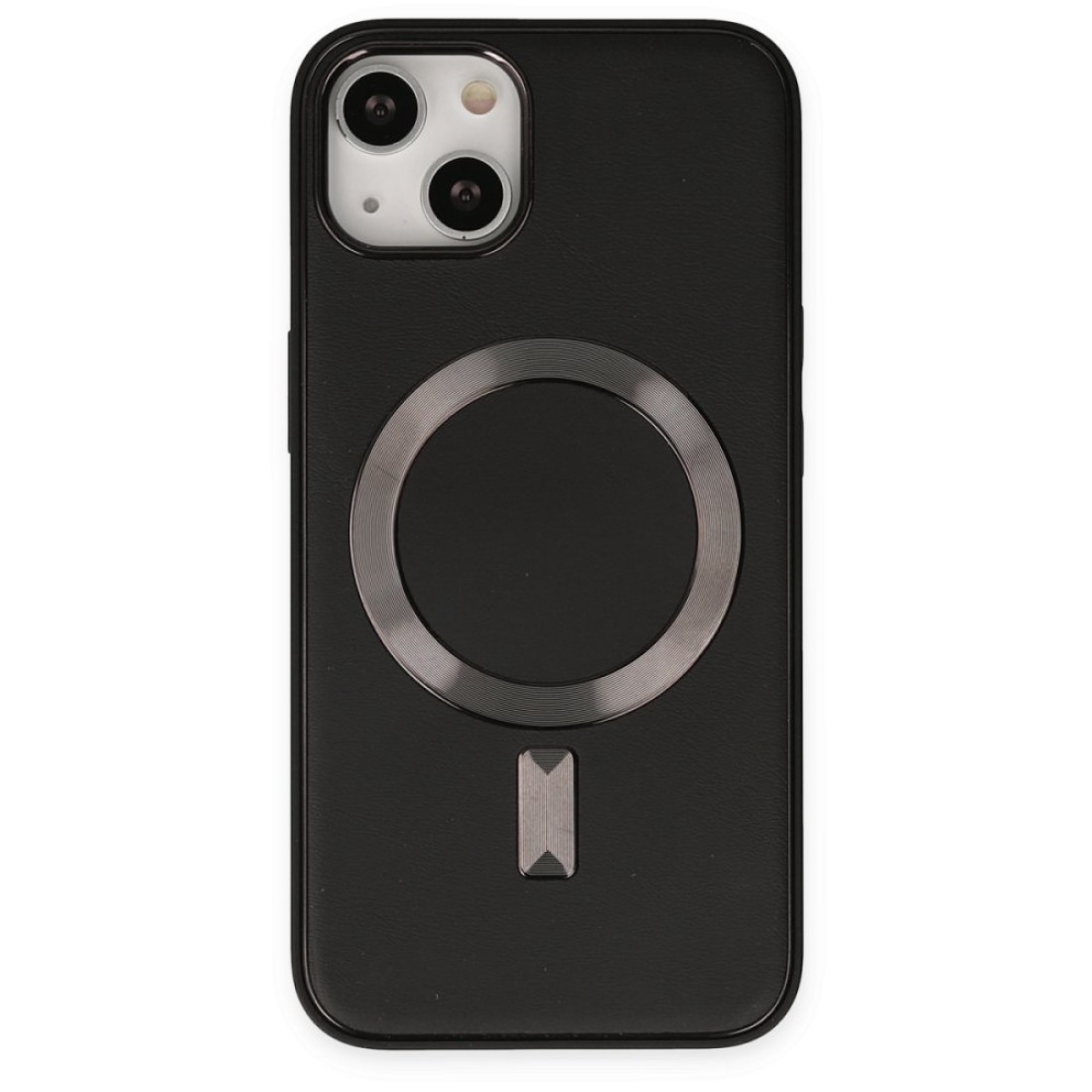Apple iPhone 14 Kılıf Coco Deri Magneticsafe Silikon - Siyah
