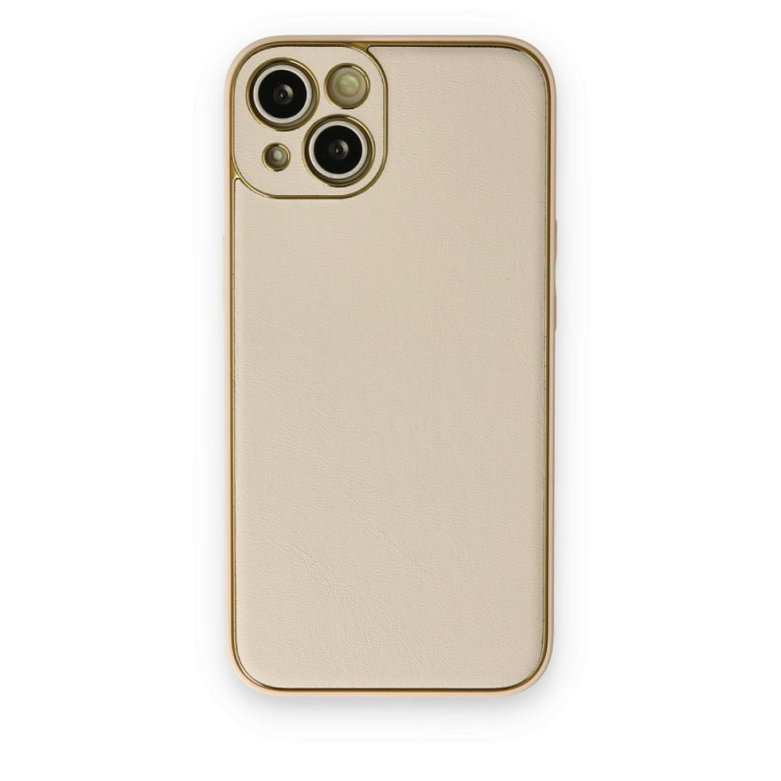 Apple iPhone 14 Kılıf Coco Deri Silikon Kapak - Gold