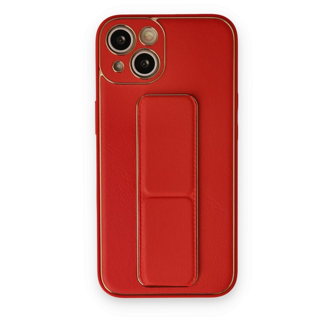 Apple iPhone 14 Kılıf Coco Deri Standlı Kapak - Kırmızı