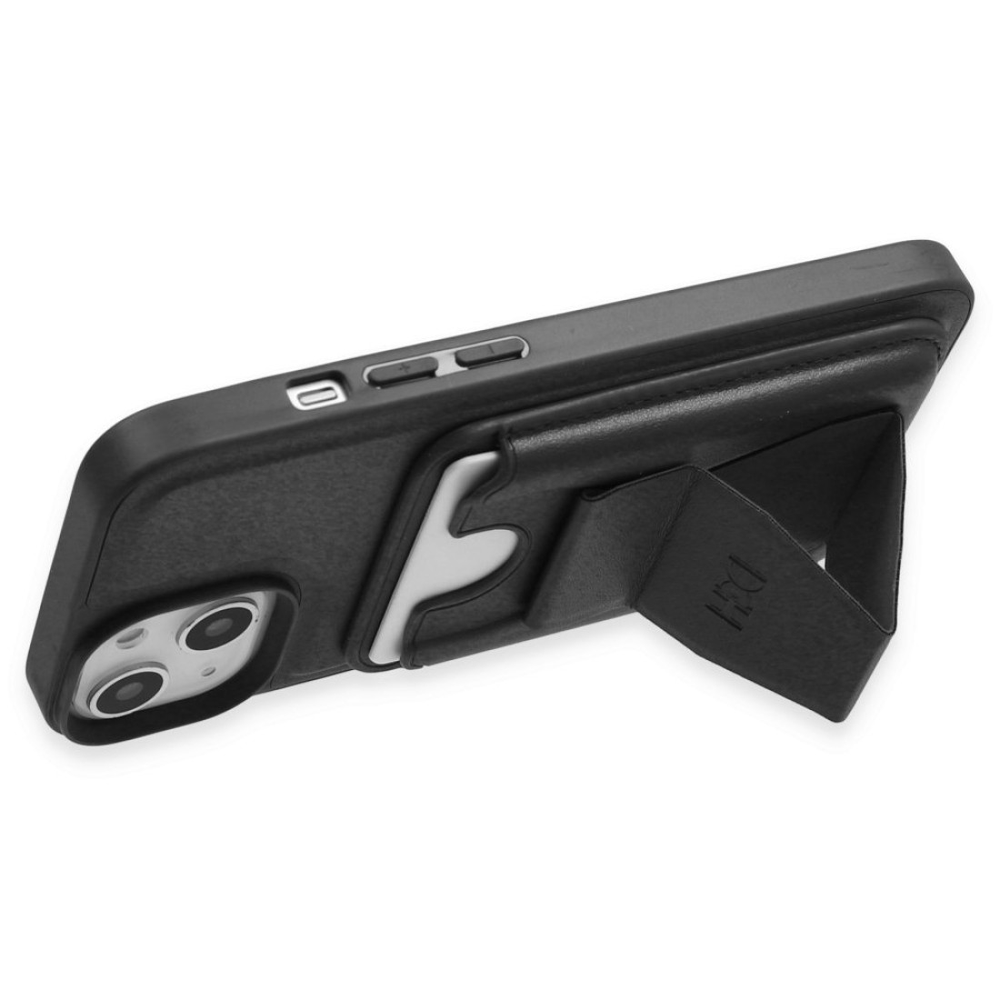 Apple iPhone 14 Kılıf HD Deri Luxury Magnet Kartvizitli Kapak - Siyah