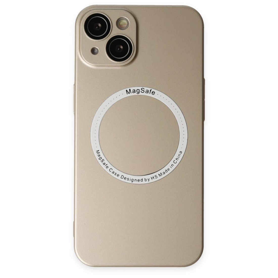Apple iPhone 14 Kılıf Jack Magneticsafe Lens Silikon - Gold