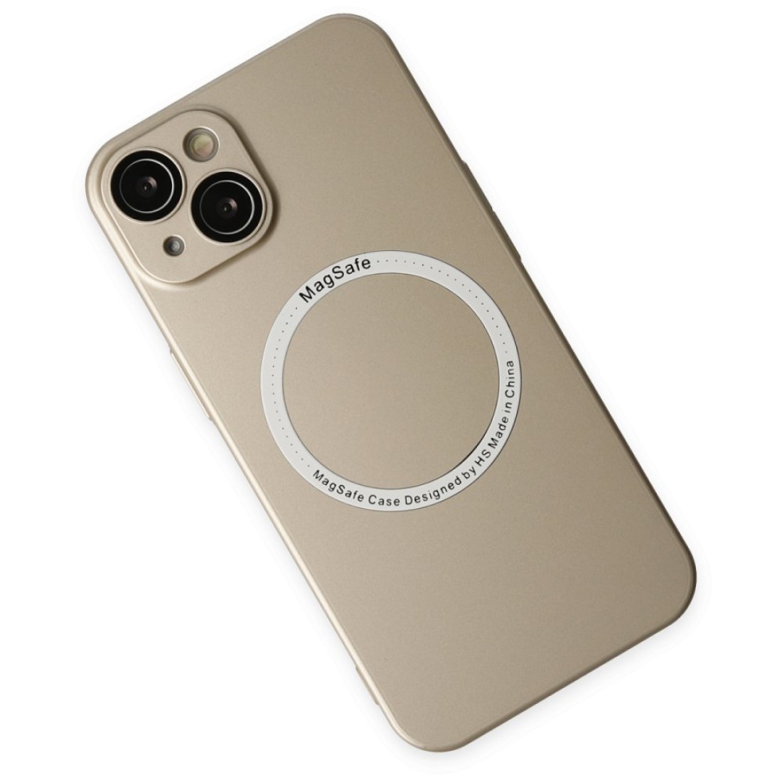 Apple iPhone 14 Kılıf Jack Magneticsafe Lens Silikon - Gold