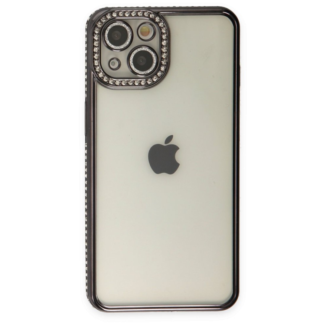 Apple iPhone 14 Kılıf Joke Taşlı Silikon - Siyah