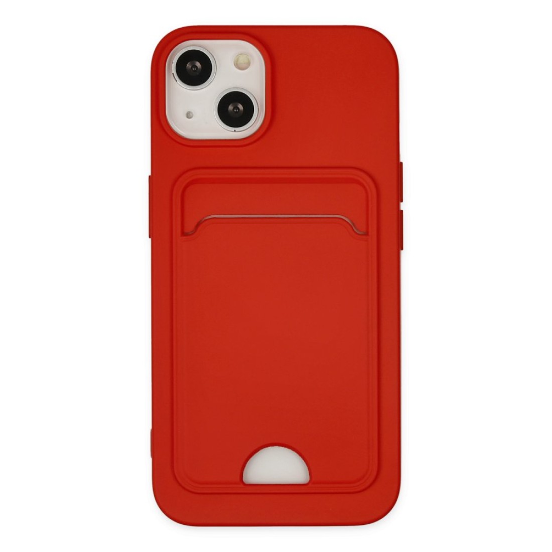 Apple iPhone 14 Kılıf Kelvin Kartvizitli Silikon - Kırmızı