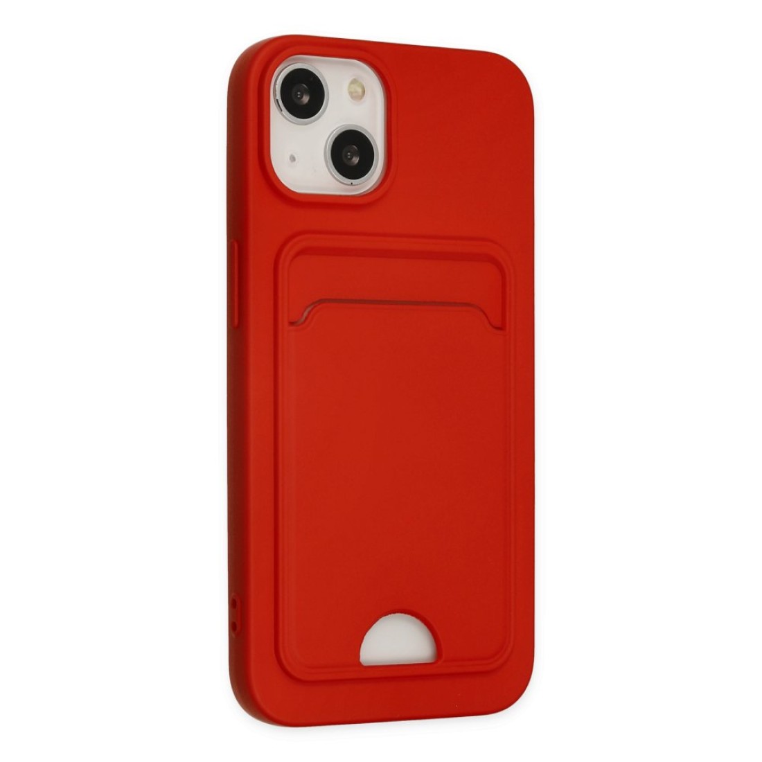 Apple iPhone 14 Kılıf Kelvin Kartvizitli Silikon - Kırmızı