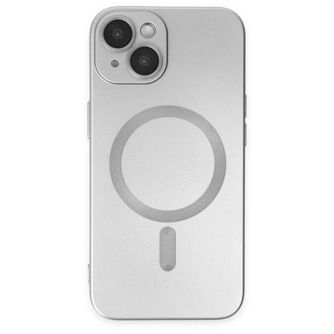 Apple iPhone 14 Kılıf Moshi Lens Magneticsafe Silikon - Gümüş