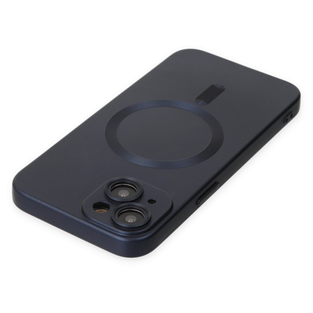 Apple iPhone 14 Kılıf Moshi Lens Magneticsafe Silikon - Lacivert