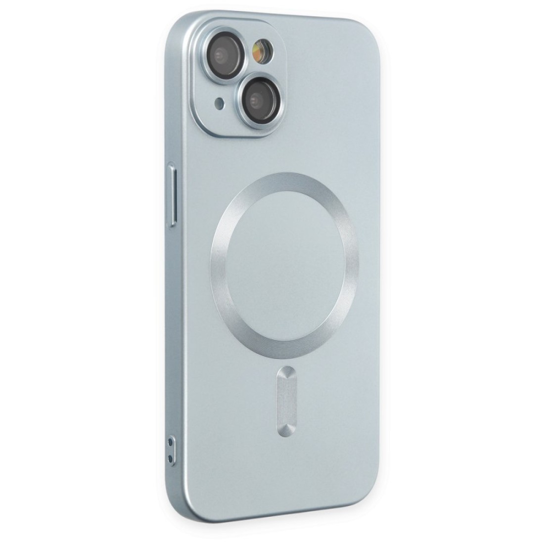 Apple iPhone 14 Kılıf Moshi Lens Magneticsafe Silikon - Sierra Blue