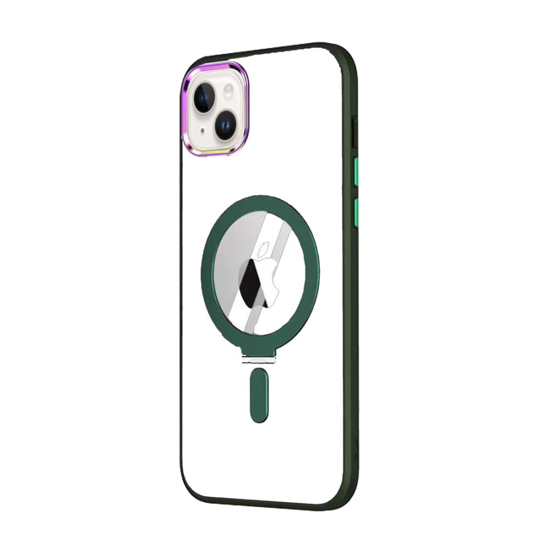 Apple iPhone 14 Kılıf Mudo Magneticsafe Standlı Kapak - Köknar Yeşili