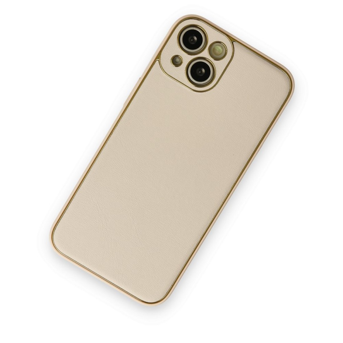 Apple iPhone 14 Plus Kılıf Coco Deri Silikon Kapak - Gold