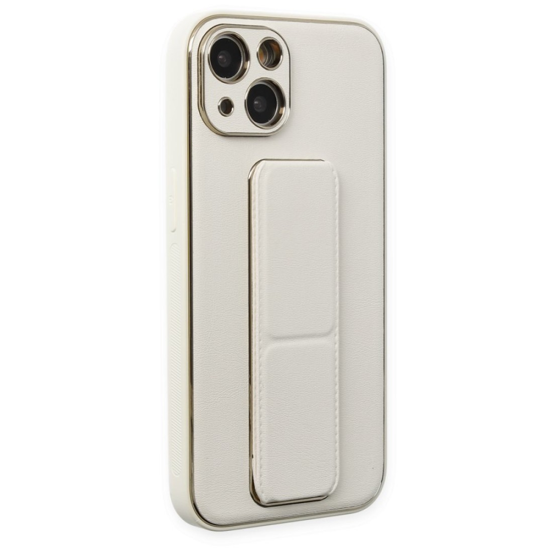 Apple iPhone 14 Plus Kılıf Coco Deri Standlı Kapak - Beyaz