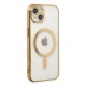 Apple iPhone 14 Plus Kılıf Magneticsafe Lazer Silikon - Gold