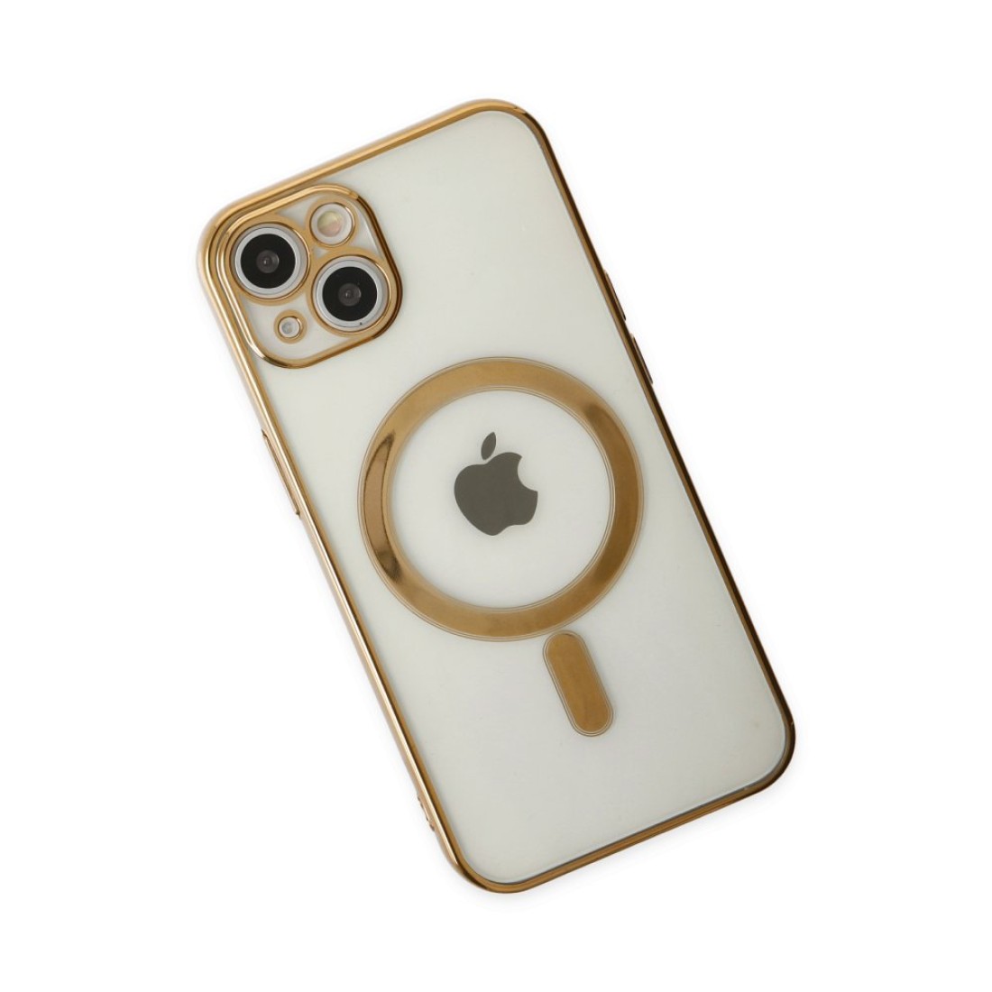 Apple iPhone 14 Plus Kılıf Magneticsafe Lazer Silikon - Gold