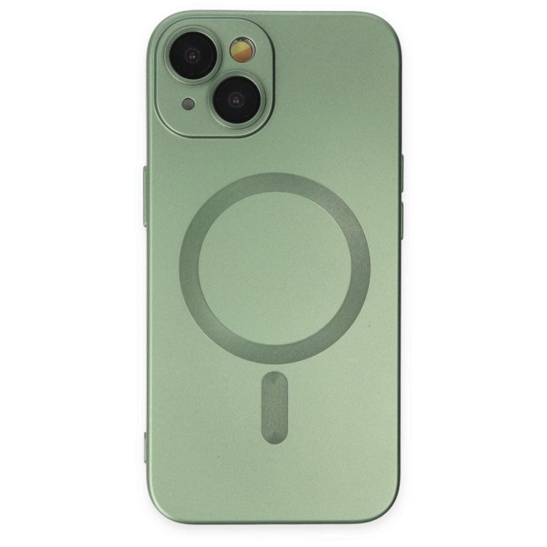 Apple iPhone 14 Plus Kılıf Moshi Lens Magneticsafe Silikon - Yeşil