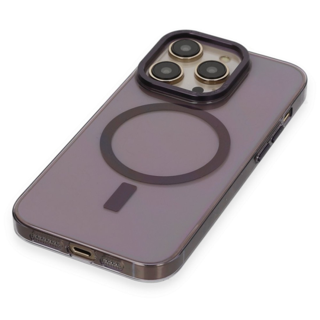 Apple iPhone 14 Pro Kılıf Anka PC Magneticsafe Sert Metal Kapak - Mor