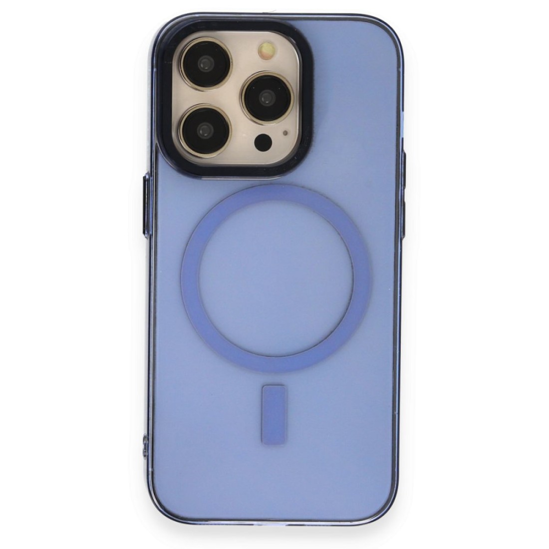 Apple iPhone 14 Pro Kılıf Anka PC Magneticsafe Sert Metal Kapak - Sierra Blue