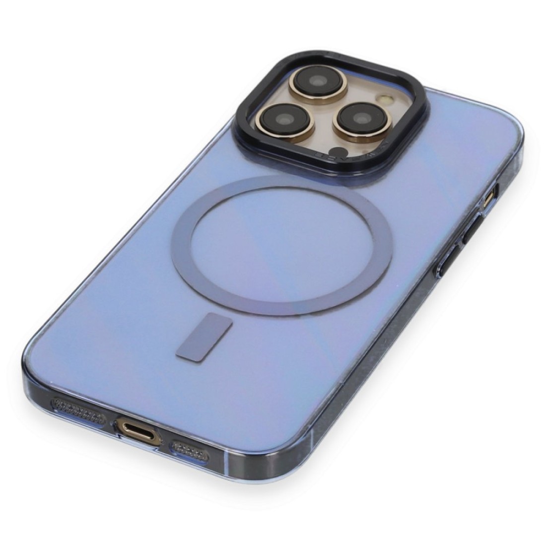 Apple iPhone 14 Pro Kılıf Anka PC Magneticsafe Sert Metal Kapak - Sierra Blue