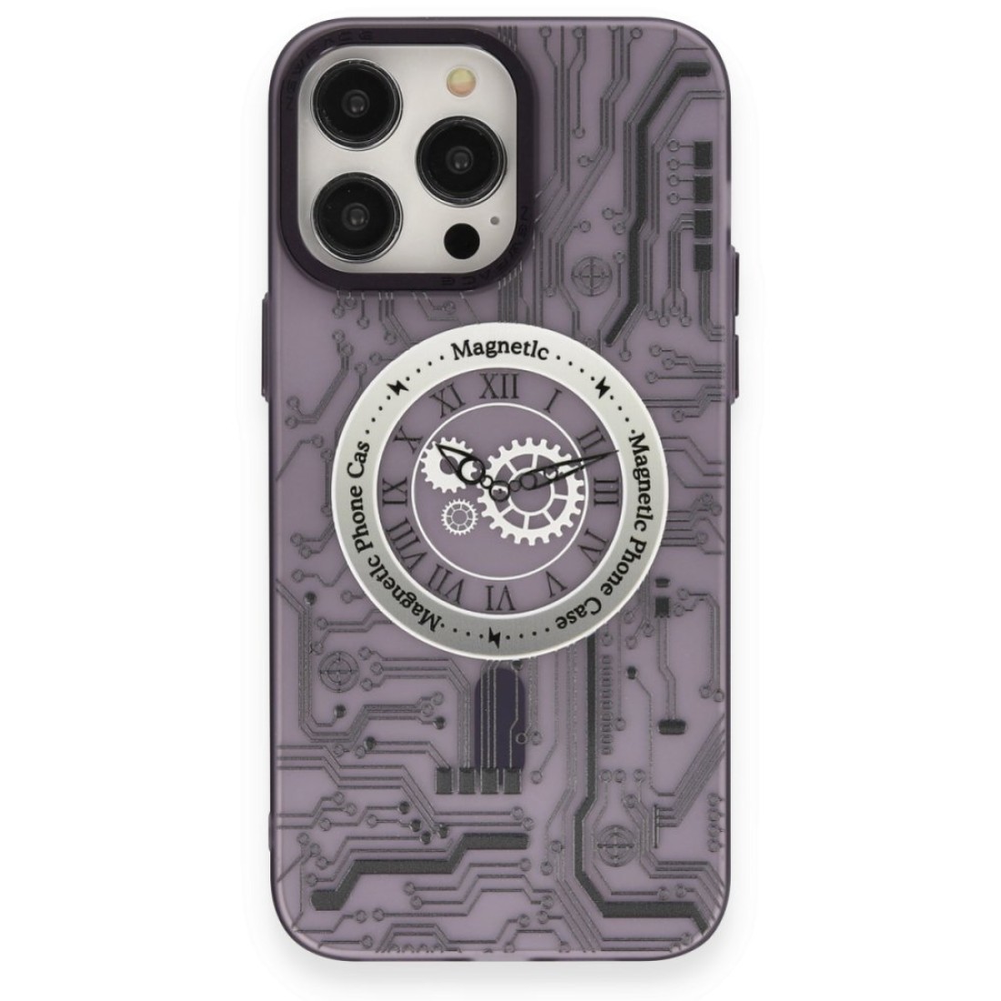 Apple iPhone 14 Pro Kılıf Apollo Magneticsafe Desenli Kapak - Apollo Mor - 5