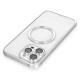 Apple iPhone 14 Pro Kılıf Metal Bumper Magneticsafe Kapak - Gümüş