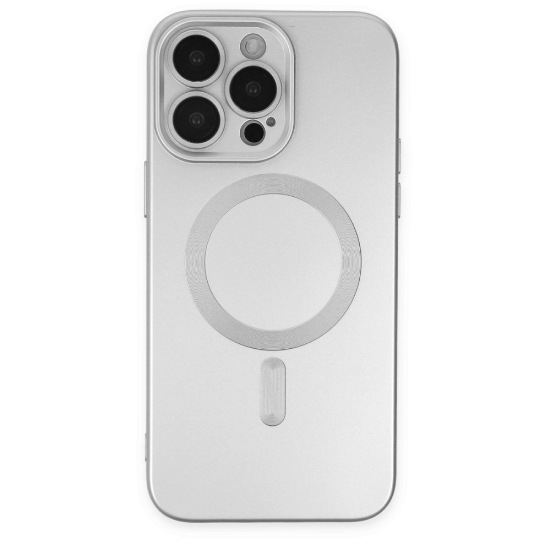 Apple iPhone 14 Pro Kılıf Moshi Lens Magneticsafe Silikon - Gümüş