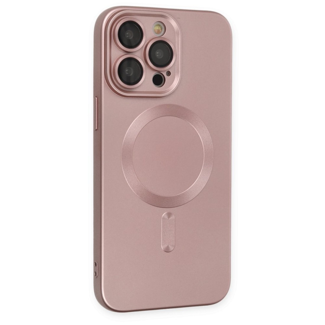 Apple iPhone 14 Pro Kılıf Moshi Lens Magneticsafe Silikon - Rose Gold