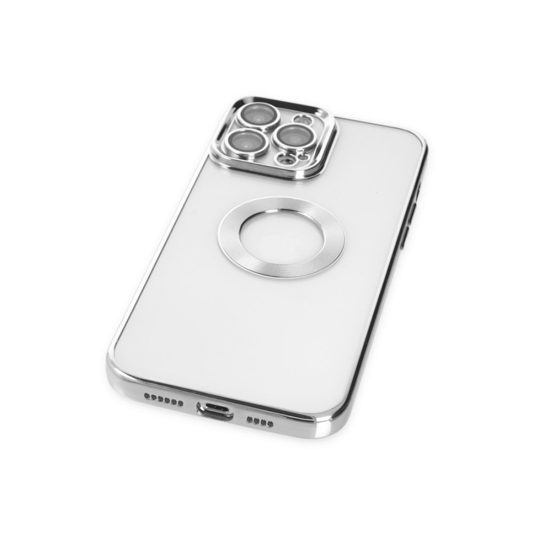 Apple iPhone 14 Pro Kılıf Slot Silikon - Gümüş