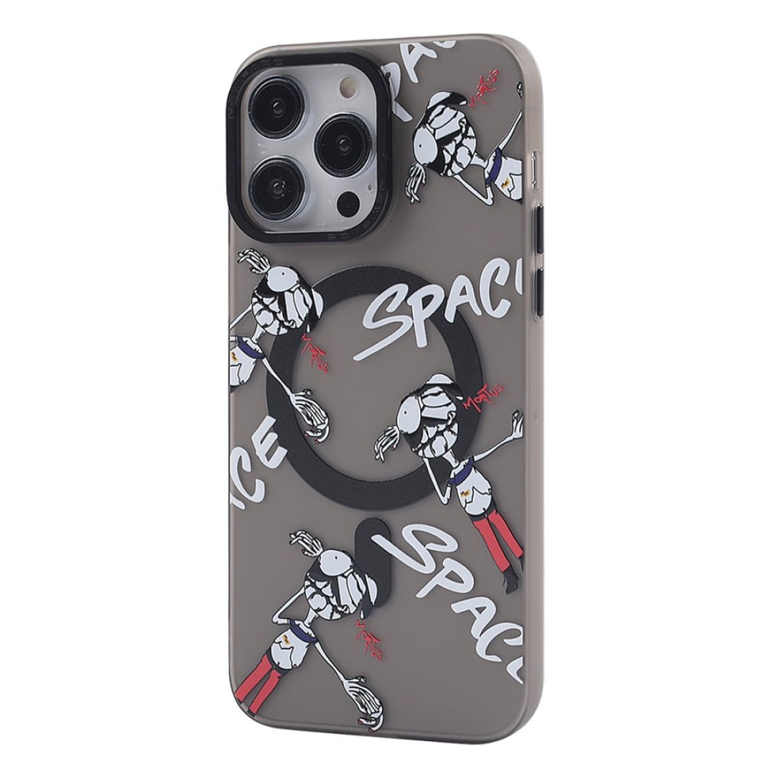 Apple iPhone 14 Pro Max Kılıf Apollo Magneticsafe Desenli Kapak - Apollo Siyah - 3