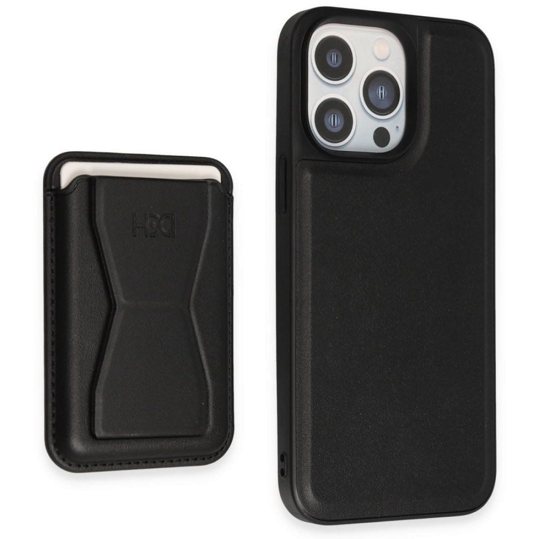 Apple iPhone 14 Pro Max Kılıf HD Deri Luxury Magnet Kartvizitli Kapak - Siyah