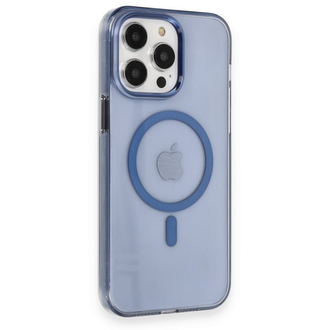 Apple iPhone 14 Pro Max Kılıf Tron Şeffaf Magsafe Kapak - Mavi