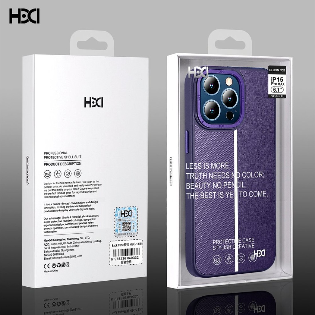 Apple iPhone 15 Pro Kılıf HBC-155 Lizbon Kapak - Derin Mor