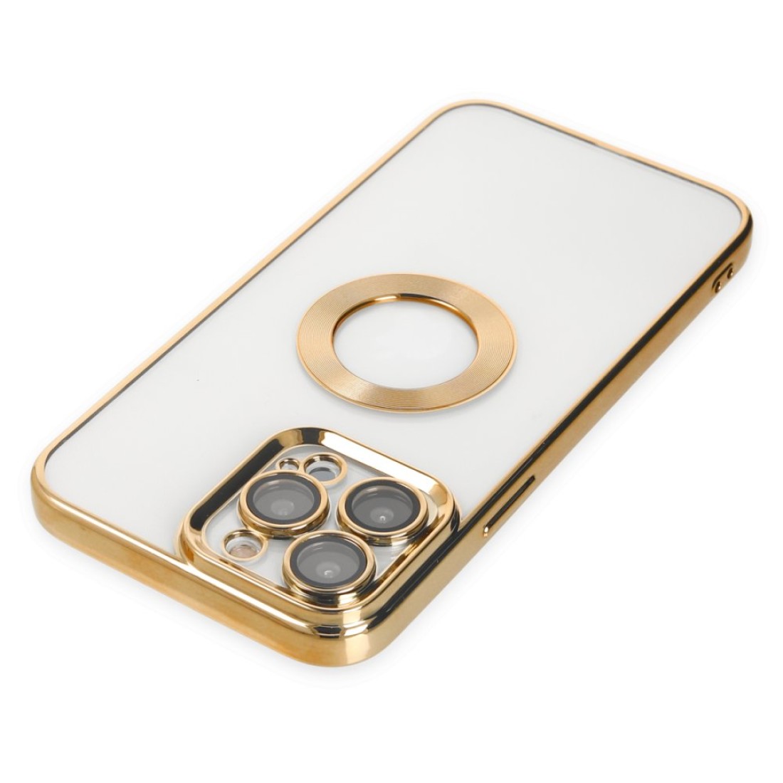 Apple iPhone 15 Pro Kılıf Slot Silikon - Gold