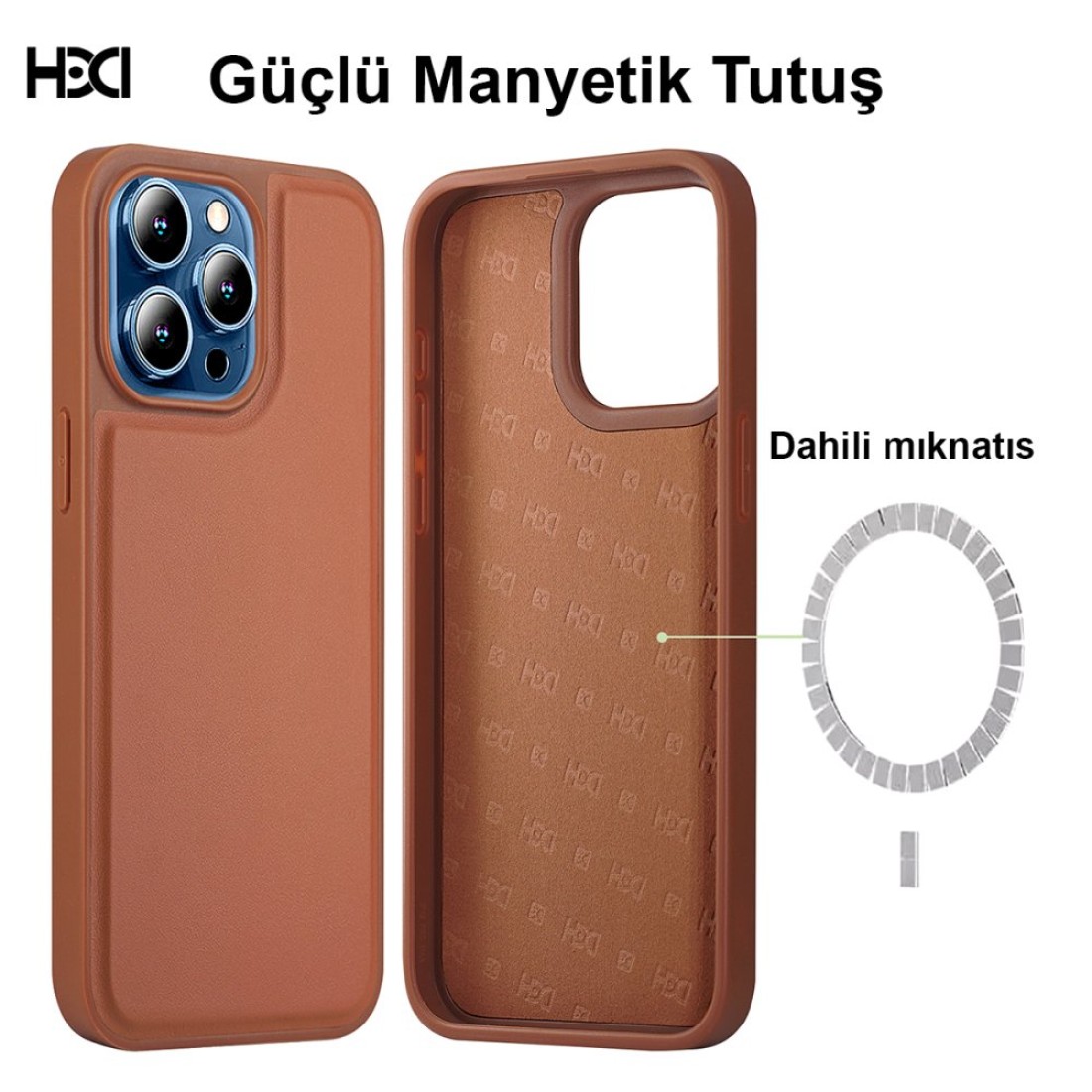 Apple iPhone 15 Pro Max Kılıf HD Deri Luxury Magnet Kartvizitli Kapak - Derin Mor