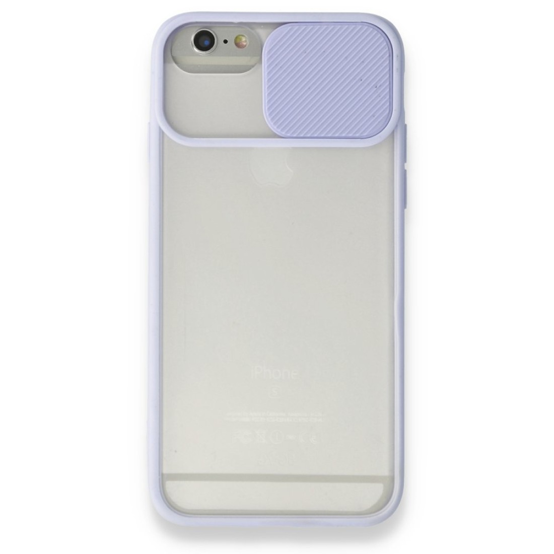 Apple iPhone 6 Kılıf Palm Buzlu Kamera Sürgülü Silikon - Lila