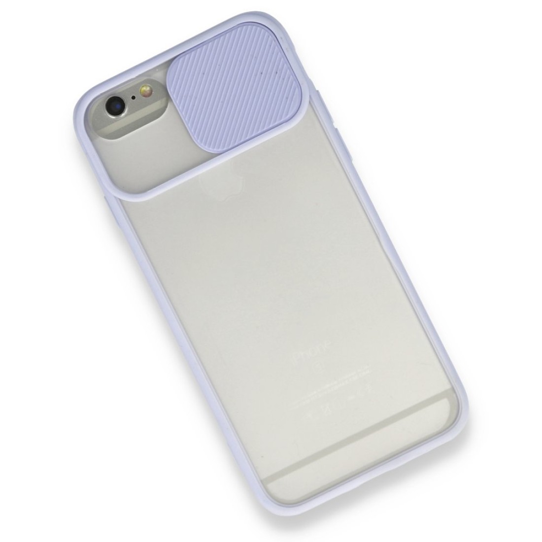 Apple iPhone 6 Kılıf Palm Buzlu Kamera Sürgülü Silikon - Lila