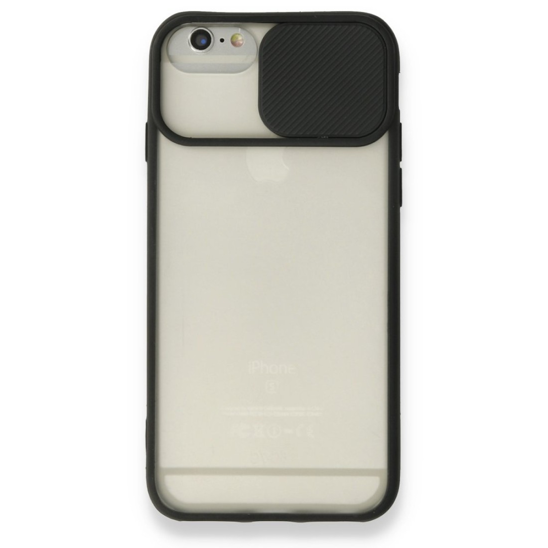 Apple iPhone 6 Kılıf Palm Buzlu Kamera Sürgülü Silikon - Siyah