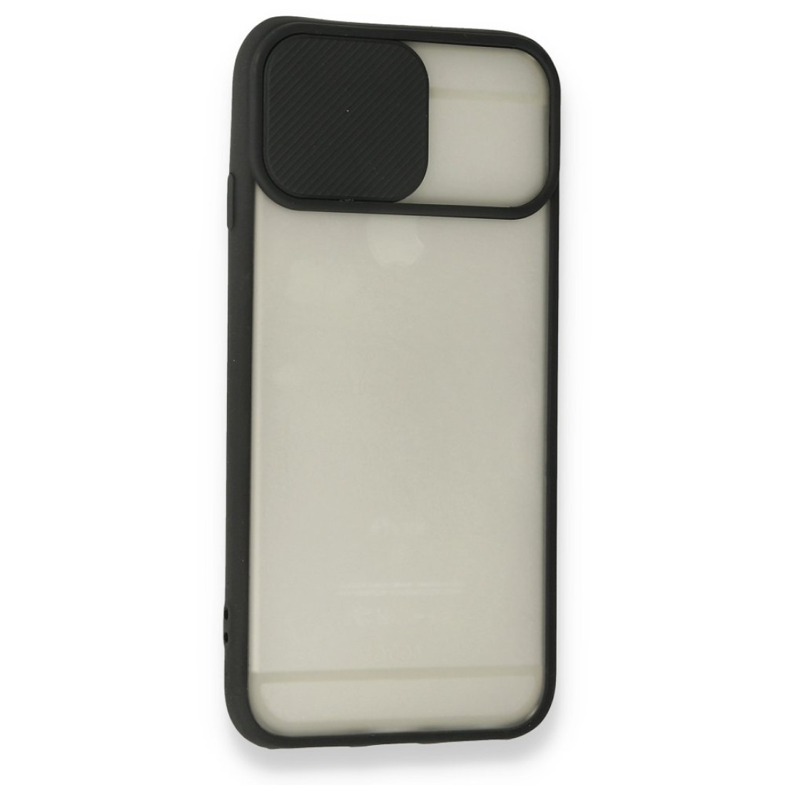 Apple iPhone 6 Kılıf Palm Buzlu Kamera Sürgülü Silikon - Siyah