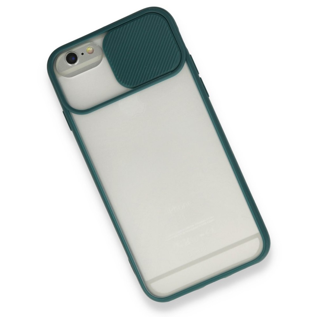 Apple iPhone 6 Plus Kılıf Palm Buzlu Kamera Sürgülü Silikon - Yeşil