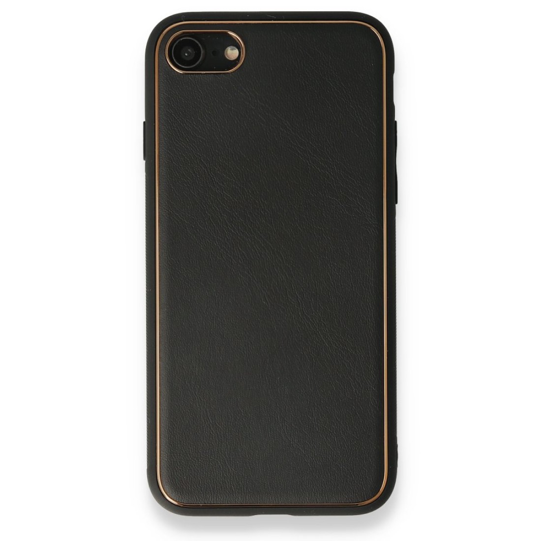 Apple iPhone 8 Kılıf Coco Deri Silikon Kapak - Siyah