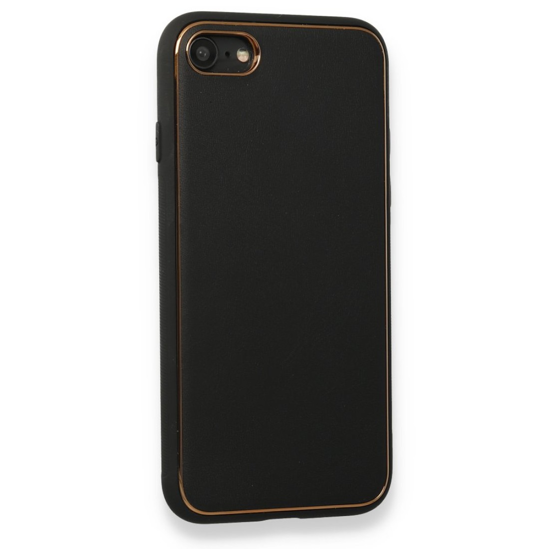 Apple iPhone 8 Kılıf Coco Deri Silikon Kapak - Siyah