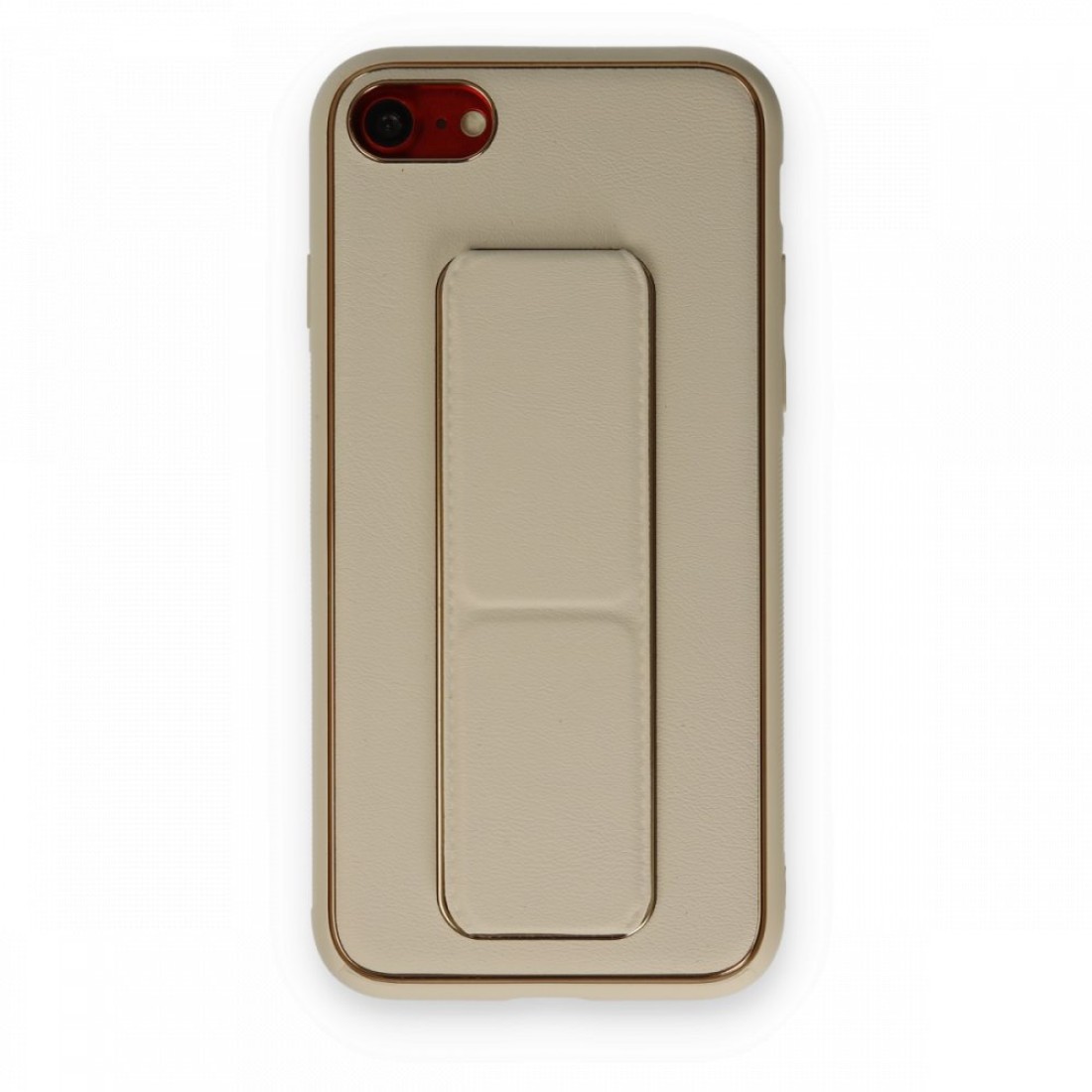 Apple iPhone 7 Kılıf Coco Deri Standlı Kapak - Gold